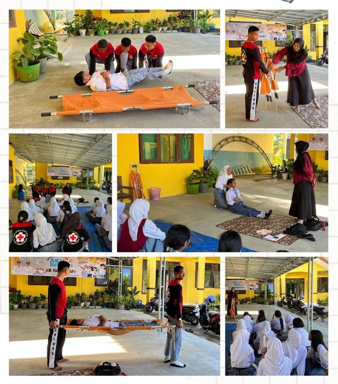 Sigap dan Terampil: PMR SMAN 1 Balai Riam Latih Evakuasi Korban Kecelakaan